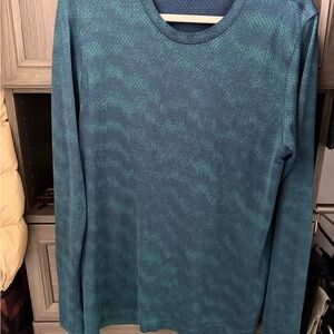 lululemon athletica Men's Long Sleeve Crew in Teal Green-Blue